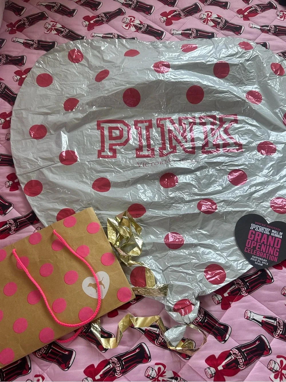 PINK Victoria's Secret Polka Dot Balloon Double Sided Grand Opening Balloon